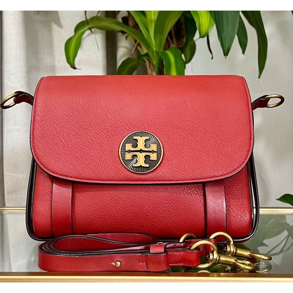 ♦️♦️ TORY BURCH AUTHENTIC DEEP RED ALASTAIR RUNWAY SADDLE BAG ♦️♦️ - Picture 16 of 16